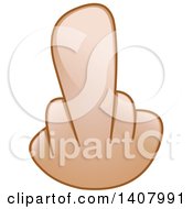 Clipart Of A Hand Emoji Holding Up A Middle Finger Royalty Free Vector Illustration