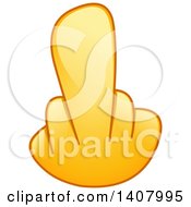 Clipart Of A Hand Emoji Holding Up A Middle Finger Royalty Free Vector Illustration by yayayoyo