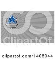Clipart Of A Retro Hockey Player Goalie And Gray Rays Background Or Business Card Design Royalty Free Illustration