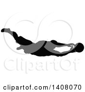 Poster, Art Print Of Black Silhouetted Male Soccer Player In Action