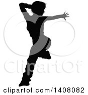Black Silhouetted Female Hip Hop Dancer