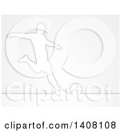 Silhouette Of A Soccer Football Player About To Kick The Ball