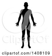 Clipart Of A Black Silhouetted Standing Human Figure Royalty Free Vector Illustration