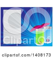 Clipart Of Cocktails On A Blue Ray Background With Text Space Royalty Free Vector Illustration