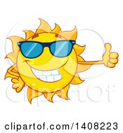 Poster, Art Print Of Yellow Summer Time Sun Character Mascot Giving A Thumb Up