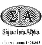 Clipart Of A Grayscale College Sigma Lota Alpha Sorority Organization Design Royalty Free Vector Illustration by Johnny Sajem