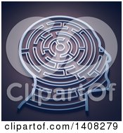 Clipart Of A 3d Head Shaped Maze Royalty Free Illustration
