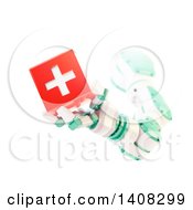 Clipart Of A 3d Robotic Arm Holding A Medical Cube Royalty Free Illustration by Mopic