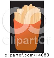 Large Order Of French Fries Food Clipart Illustration