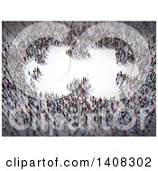 Clipart Of A Crowd Of People Forming A 3d Jigsaw Puzzle Piece Royalty Free Illustration