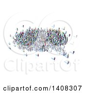 Poster, Art Print Of Crowd Of People Forming A 3d Speech Bubble