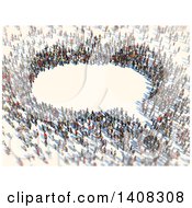 Clipart Of A Crowd Of People Forming A 3d Speech Bubble Royalty Free Illustration