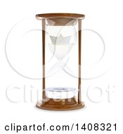 Poster, Art Print Of 3d Paper Ship And Water Inside An Hourglass