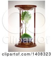 Poster, Art Print Of 3d Tree Inside An Hourglass