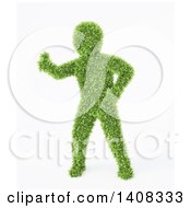 Poster, Art Print Of 3d Green Leafy Man On A White Background