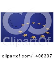 Clipart Of A 3d Brexit Background Of Steps Leaing Away From European Stars Royalty Free Illustration by Mopic