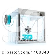 3d Printer Machine With Text On A White Background
