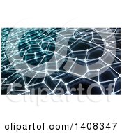 Clipart Of A 3d Background Of Networked Connections Royalty Free Illustration