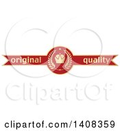 Poster, Art Print Of Red And Gold Luxurious Retail Quality Guarantee Ribbon Banner Design Element