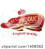 Poster, Art Print Of Red And Gold Luxurious Best Product Retail Ribbon Banner Design Element