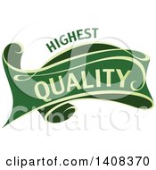 Clipart Of A Green And Gold Luxurious Retail Ribbon Banner Design Element Royalty Free Vector Illustration