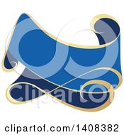 Poster, Art Print Of Blue And Gold Luxurious Retail Ribbon Banner Design Element