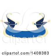 Poster, Art Print Of Blue And Gold Luxurious Retail Ribbon Banner Design Element