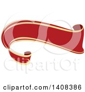 Clipart Of A Red And Gold Luxurious Retail Ribbon Banner Design Element Royalty Free Vector Illustration