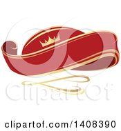 Clipart Of A Red And Gold Luxurious Retail Ribbon Banner Design Element Royalty Free Vector Illustration