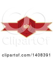 Poster, Art Print Of Red And Gold Luxurious Retail Ribbon Banner Design Element
