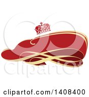 Clipart Of A Red And Gold Luxurious Retail Ribbon Banner Design Element Royalty Free Vector Illustration by dero