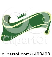 Clipart Of A Green And Gold Luxurious Retail Ribbon Banner Design Element Royalty Free Vector Illustration by dero