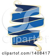Clipart Of A Blue And Gold Luxurious Retail Ribbon Banner Design Element Royalty Free Vector Illustration by dero