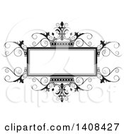 Poster, Art Print Of Black And White Wedding Swirl And Crown Design Element
