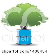Poster, Art Print Of Tree Growing In A Barrel