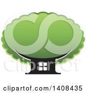 Clipart Of A House And Tree Royalty Free Vector Illustration