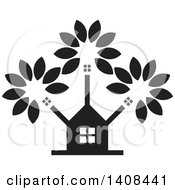 Poster, Art Print Of Black And White House And Tree