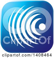Clipart Of A Blue Signal Waves Icon Royalty Free Vector Illustration