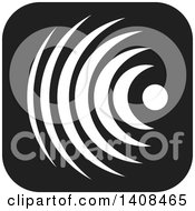 Poster, Art Print Of Black And White Signal Waves Icon