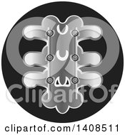 Clipart Of A Medical Spine With Screws Royalty Free Vector Illustration by Lal Perera