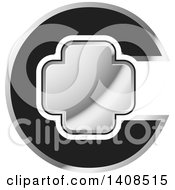 Clipart Of A Letter C And Silver Cross Design Royalty Free Vector Illustration