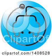 Poster, Art Print Of Stethoscope Forming The Shape Of A Car Or Ambulance Over A Blue Circle