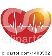 Poster, Art Print Of Cardiogram On A Heart
