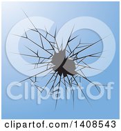Poster, Art Print Of Background Of Shattered Blue Glass
