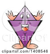 Clipart Of A Cartoon Happy Purple Kite Character Royalty Free Vector Illustration by Lal Perera