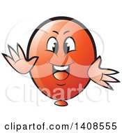 Cartoon Happy Red Party Balloon Character