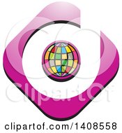 Clipart Of A Colorful Globe And Letter D Design Royalty Free Vector Illustration