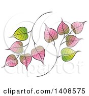 Clipart Of A Bo Leaf Design Royalty Free Vector Illustration
