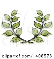 Clipart Of A Wreath Of Branches With Green Leaves Royalty Free Vector Illustration