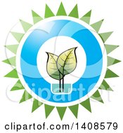 Clipart Of A LED Light Design With Leaves And Sun Royalty Free Vector Illustration by Lal Perera